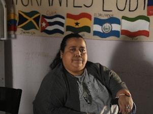 caption: Helen Patricia Romero at Casa Arco Iris. She left Puerto Barrios, Guatemala, over a decade ago, fleeing LGBTQ persecution.