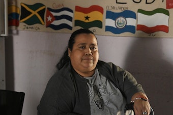 caption: Helen Patricia Romero at Casa Arco Iris. She left Puerto Barrios, Guatemala, over a decade ago, fleeing LGBTQ persecution.