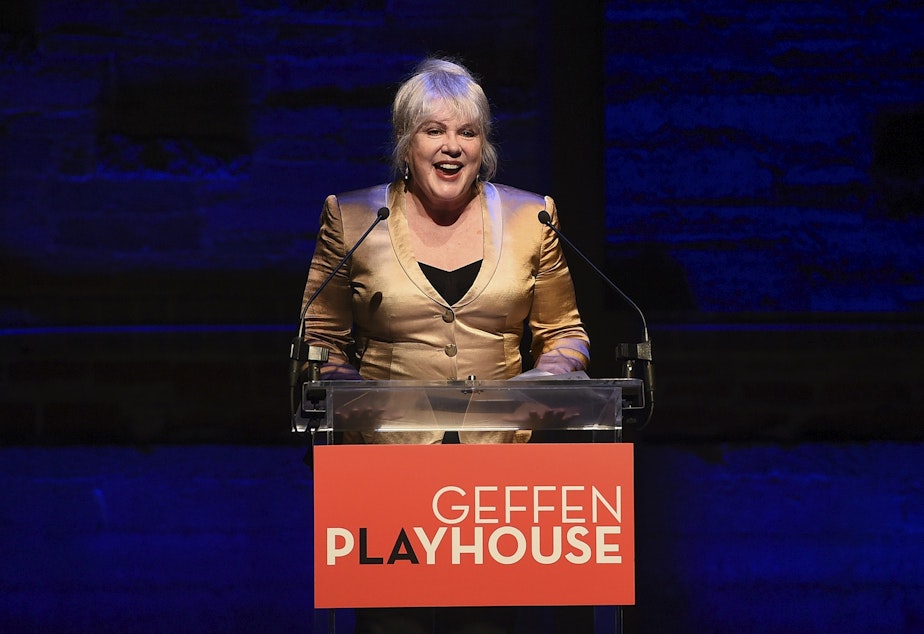 caption: Julia Sweeney attends the Backstage at the Geffen 2019 gala at the Geffen Playhouse on Sunday, May 19, 2019 in Westwood, Calif.