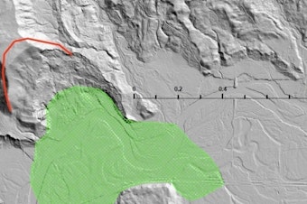 caption: A preliminary map of the landslide area in northwest Washington.