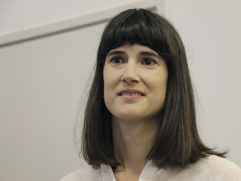caption: Democratic candidate Marie Gluesenkamp Perez won the U.S. House seat for Washington state's 3rd Congressional District in the 2022 election.