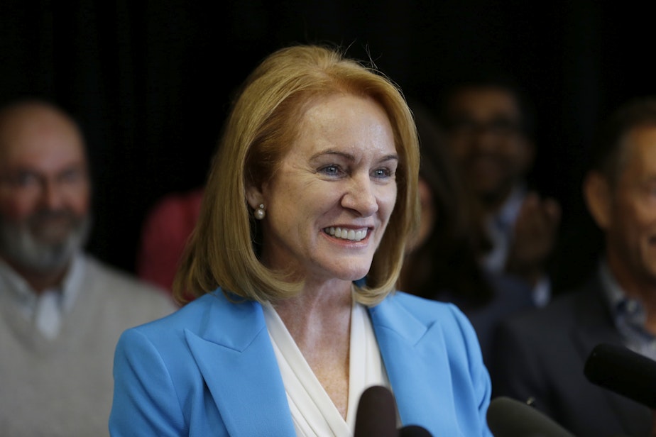caption: Jenny Durkan, a former U.S. Attorney, announces her candidacy for Mayor of Seattle 