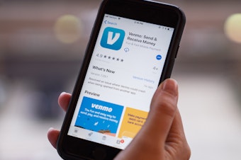caption: Venmo is used to pay or request money from other people on the app. Every transaction has a memo line, and the app suggests emoji instead of words like "rent," "pizza," and "wine."