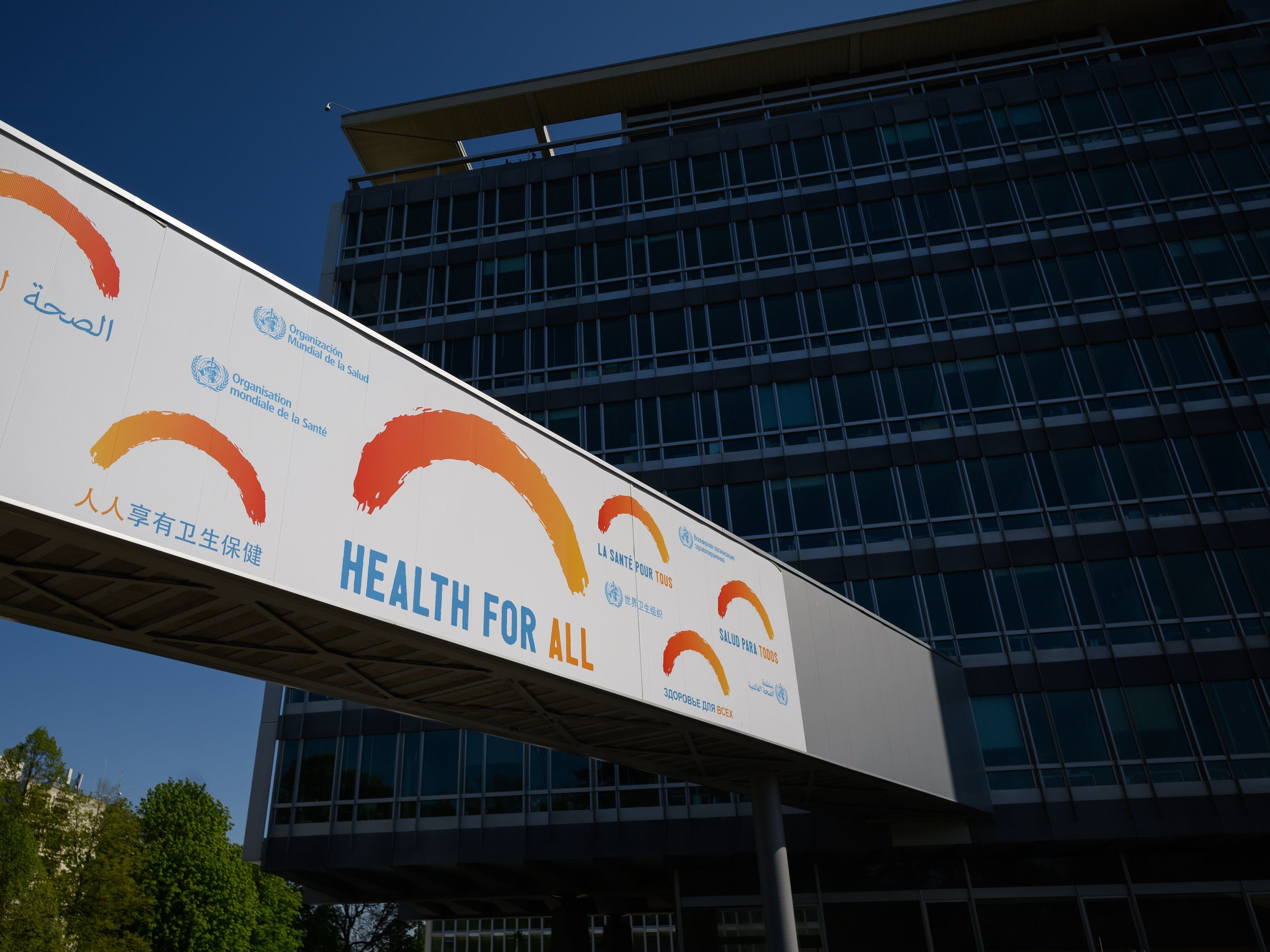 caption: Experts from the World Health Organization say they gave explicit warnings about the risks of the COVID-19 outbreak in early January, after President Trump accused the agency of obscuring the truth in his remarks to the press this week. Above: WHO headquarters in Geneva.