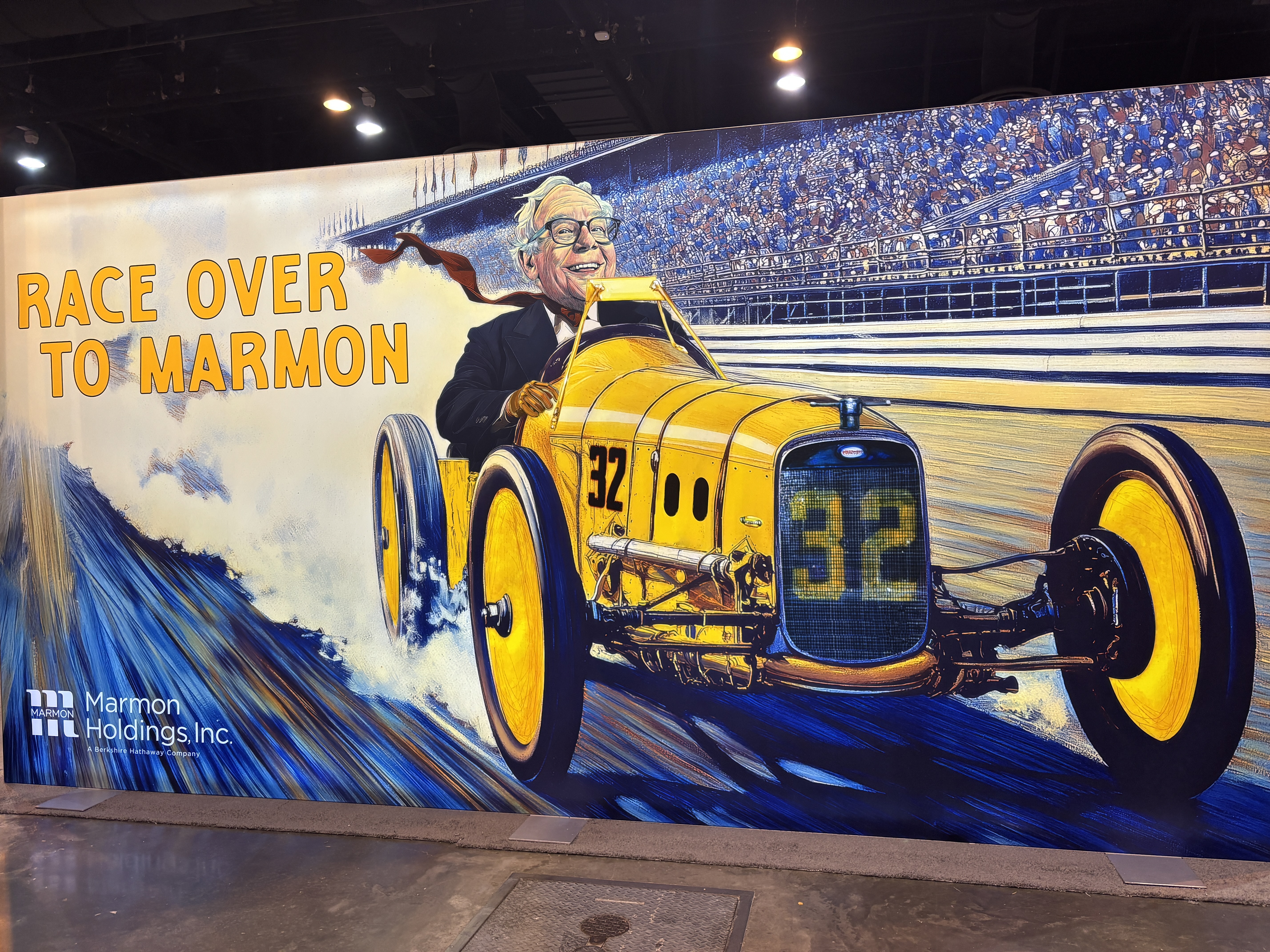 caption: Warren Buffett has built Berkshire Hathaway into one of the world's largest companies. At its annual shareholder meeting in Omaha, Neb., companies owned by Berkshire, including Marmon, use Buffett's image to advertise their products to his shareholders.