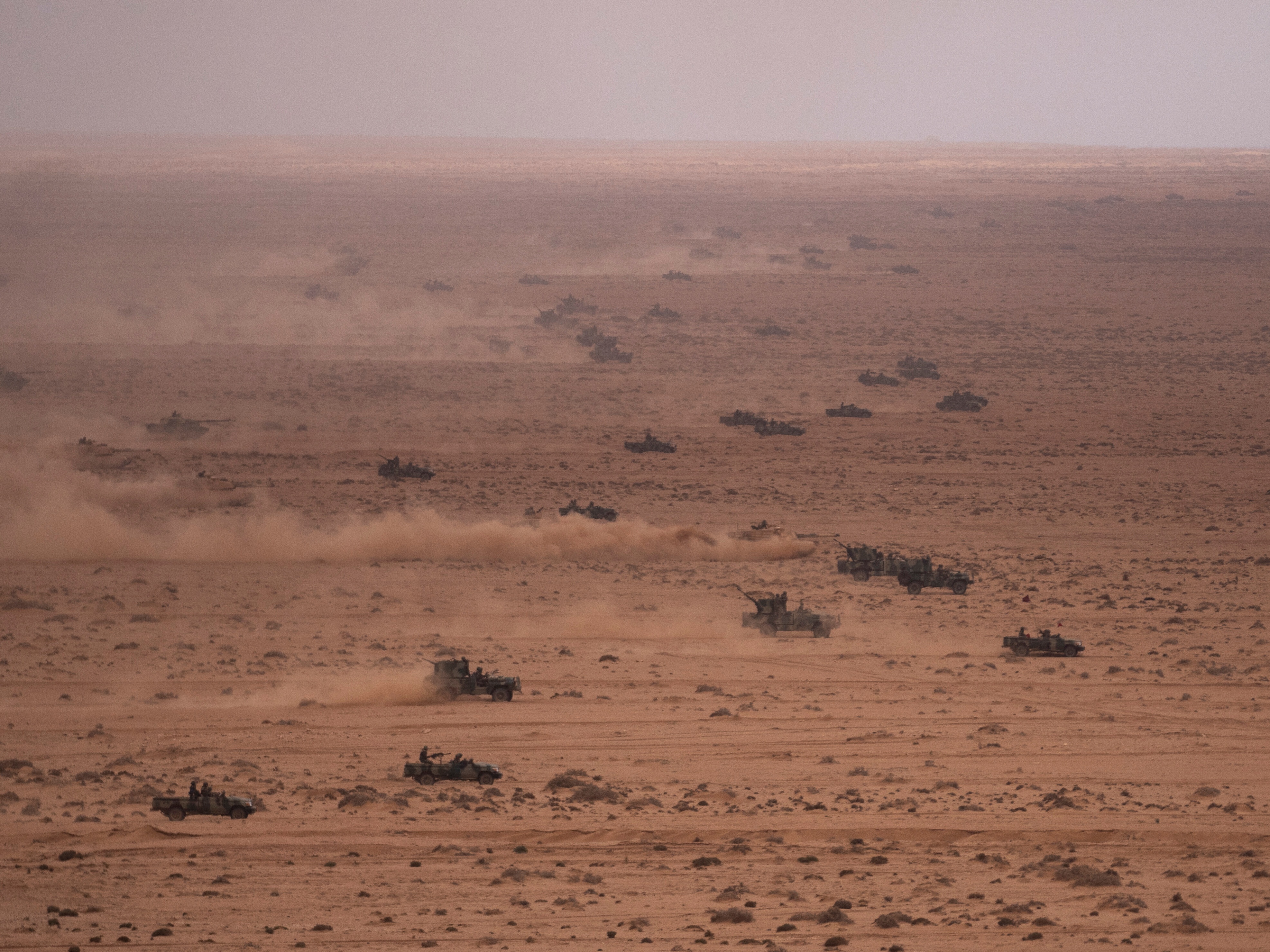 caption: U.S. and Moroccan military forces take part in the 20th edition of the African Lion military exercise, in Tantan, south of Agadir, Morocco, May 31, 2024.