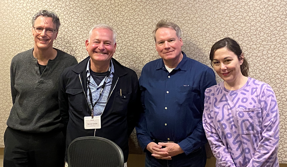 caption: Bill Radke discusses the week’s news with PubliCola’s Erica Barnett, Washington Policy Center’s Paul Guppy, and Earth Finance’s Reuven Carlyle