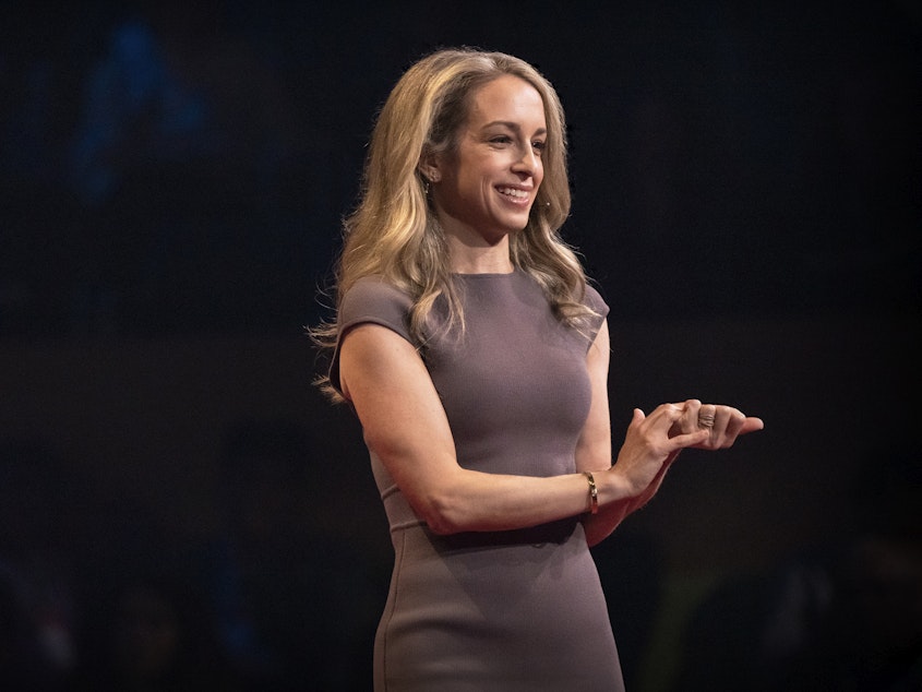 Becky Kennedy speaks at TED2023 in Vancouver, BC, Canada