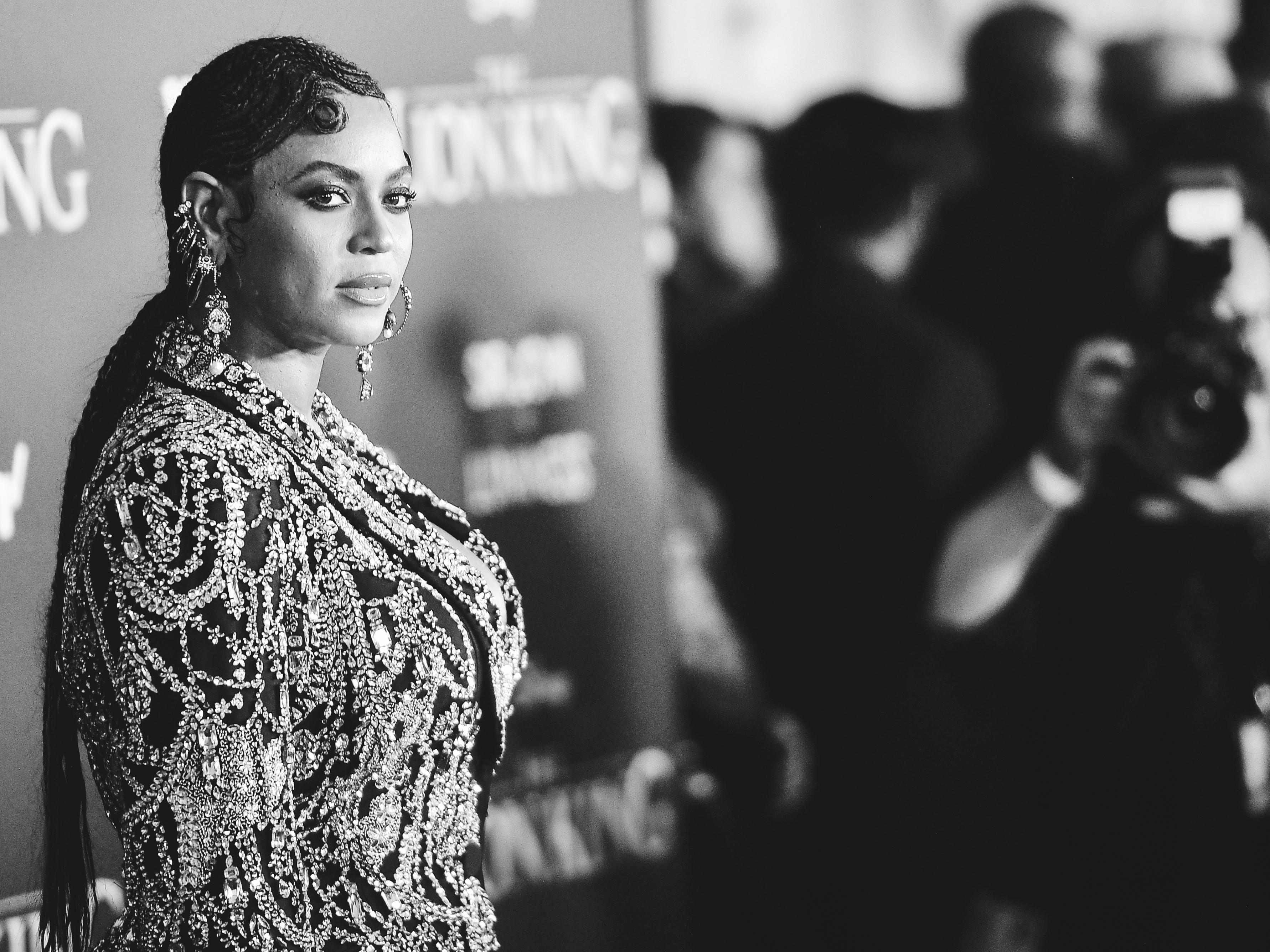 caption: Beyoncé, at the premiere of Disney's <em>The Lion King</em> on July 09, 2019 in LA.