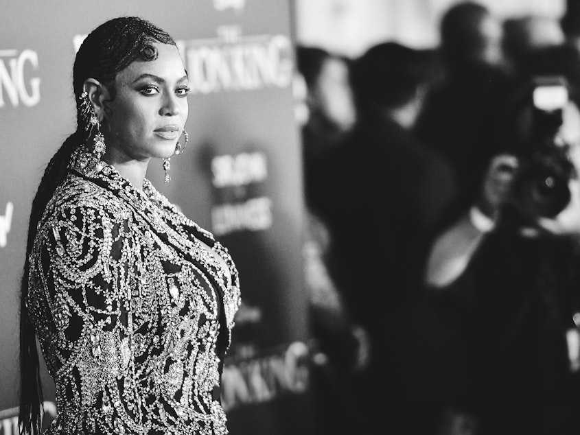 caption: Beyoncé, at the premiere of Disney's <em>The Lion King</em> on July 09, 2019 in LA.