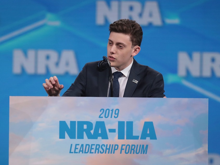caption: Kyle Kashuv, a Marjory Stoneman Douglas High School student and survivor of the school shooting, became a nationally prominent gun-rights advocate while many of his surviving classmates instead organized to advocate for gun control.