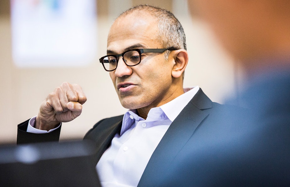 caption: Microsoft CEO Satya Nadella