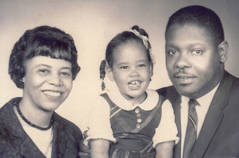 caption: A family photo of Bettye, Miriam and Edwin Pratt together in 1966. Courtesy of Jean Soliz