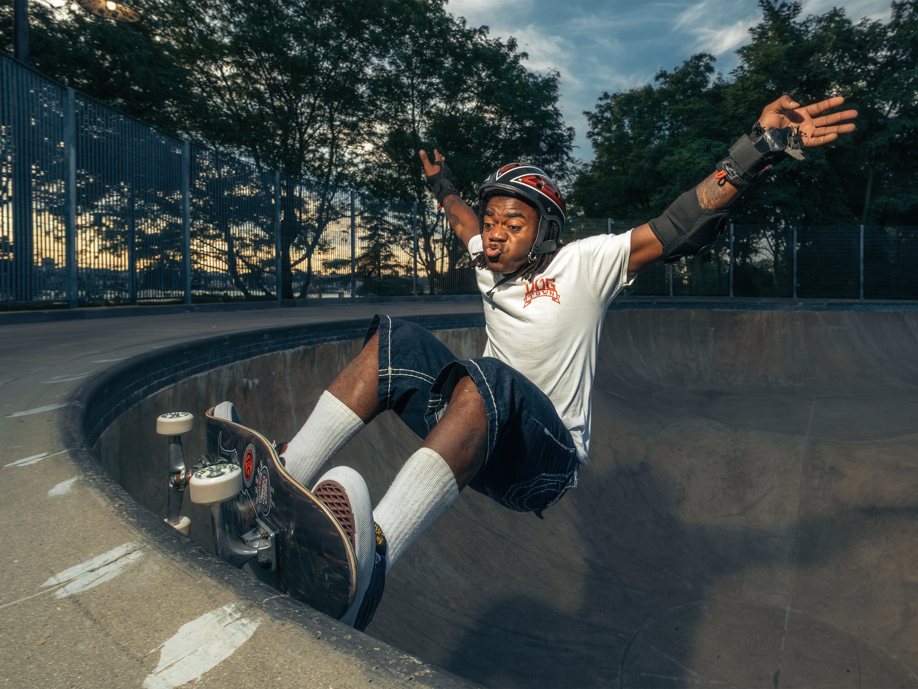 caption: Frank "The Tank" Watkins has been skating for more than two decades. "When people feel like they are having issues or they don't fit in, a lot of times they end up at the skatepark," he says.