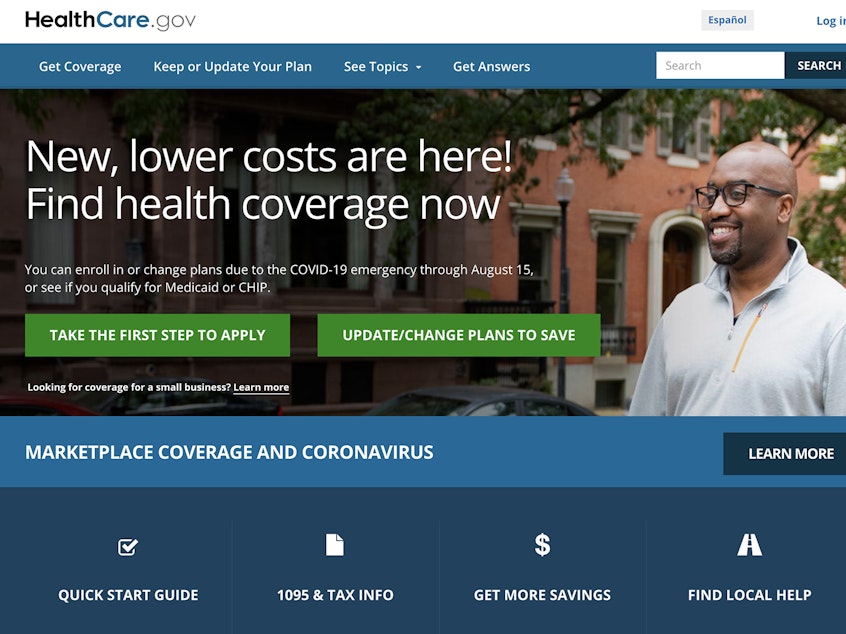 caption: The Biden administration has opened up enrollment on all Affordable Care Act marketplaces, including on the federal insurance exchange, <a href="https://www.healthcare.gov/" data-key="1338">Healthcare.gov</a>, until August. Many people will qualify for better or less expensive plans — or both.