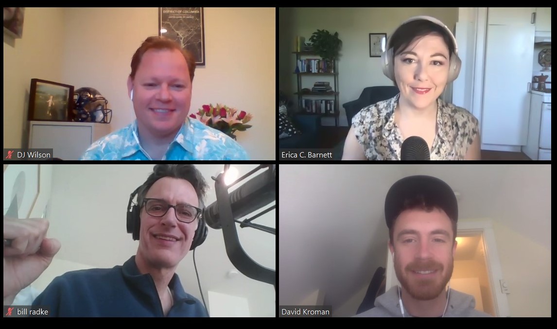 caption: DJ Wilson, Erica C Barnett, Bill Radke and David Kroman ready to review the week's news