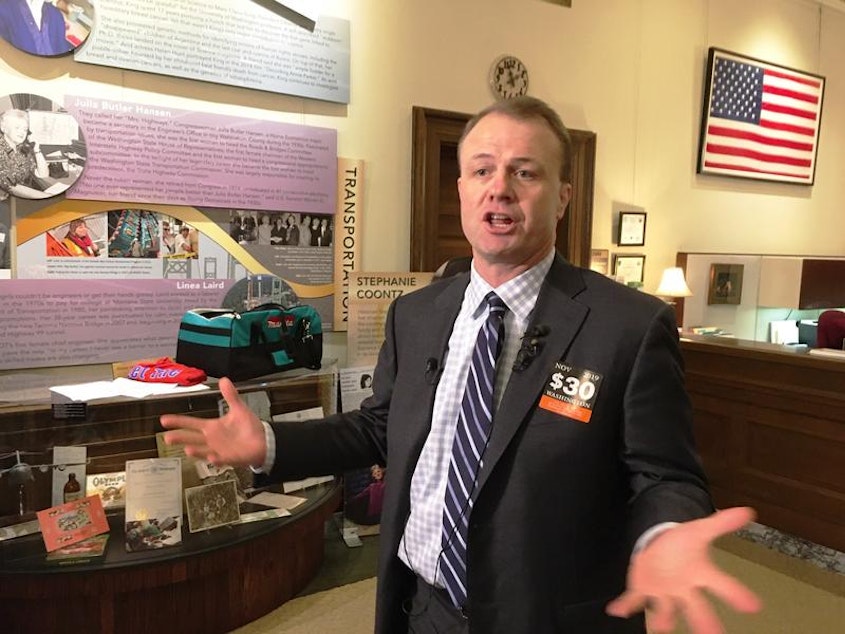 caption: In November, anti-tax activist Tim Eyman announced he's running for governor. On Friday, a Thurston County Judge found that Eyman has repeatedly concealed contributions related to his initiative campaigns.
