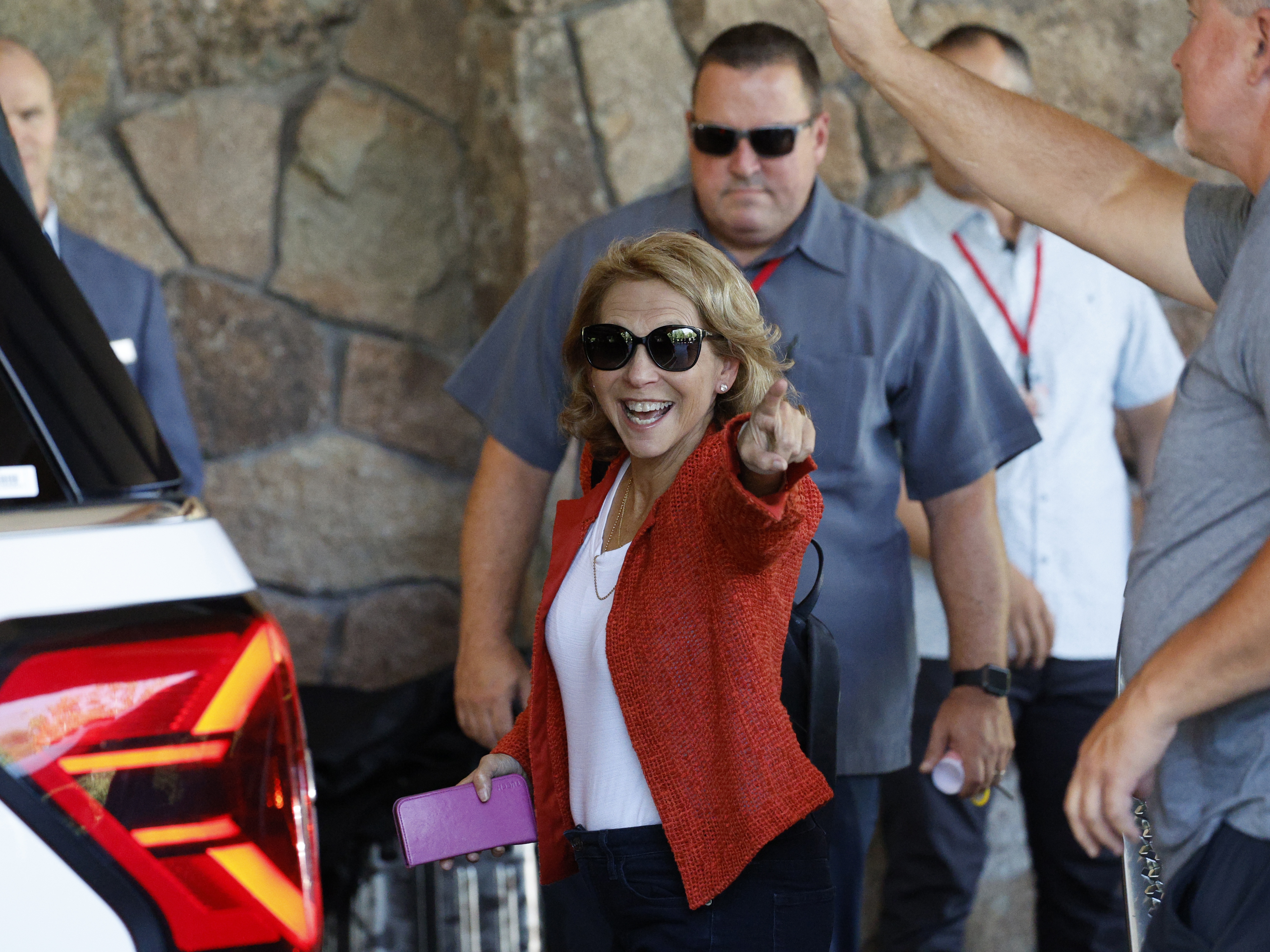 caption: Paramount Global's controlling owner Shari Redstone, shown last year at a gathering of media and tech titans in Sun Valley, Idaho.