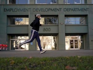 caption: The office of the California Employment Development Department is seen in Sacramento, Calif., Friday, Dec. 18, 2020. Facing as much as $2 b billion in fraud, the EDD is near the top of California lawmakers fixit list as they prepare to return to the state Capitol in the new year.