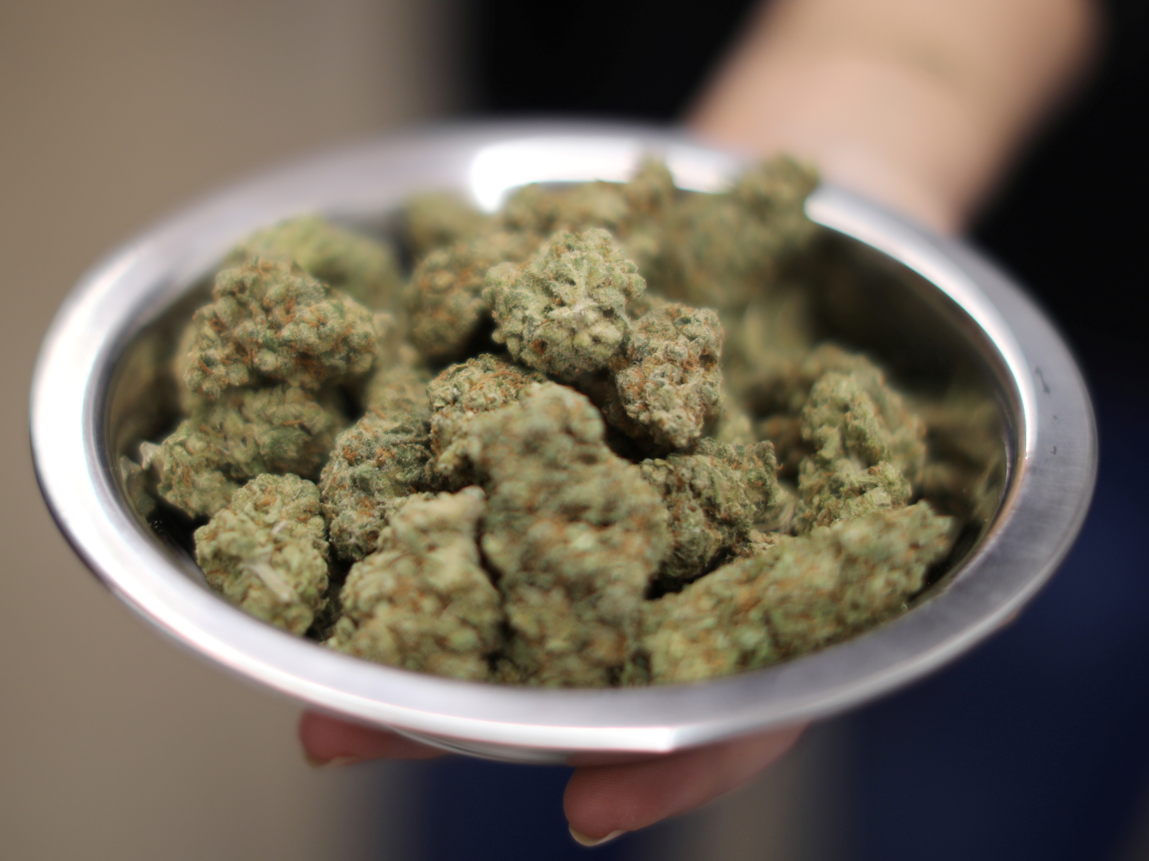 caption: California's new marijuana laws clearly state that cannabis is not illegal to possess in prison, an appeals court rules, in a new legal wrinkle to  marijuana's changing status. Here, cannabis is seen for sale at a West Hollywood store.