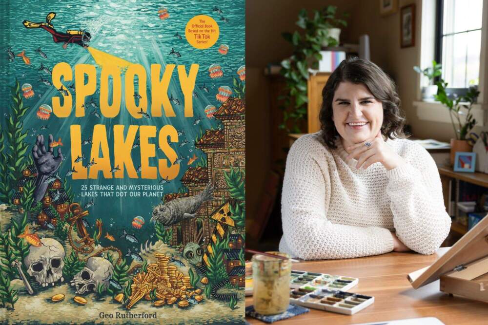 caption: The cover of "Spooky Lakes" and author Geo Rutherford. (Courtesy of Kelly Kennedy and Harry N. Abrams)