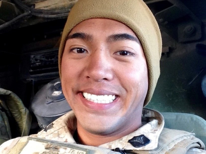 caption: Ralph "AK" Angkiangco spent just under a decade in the United States Navy as a hospital corpsman. He deployed to Afghanistan twice and served alongside the Marines.