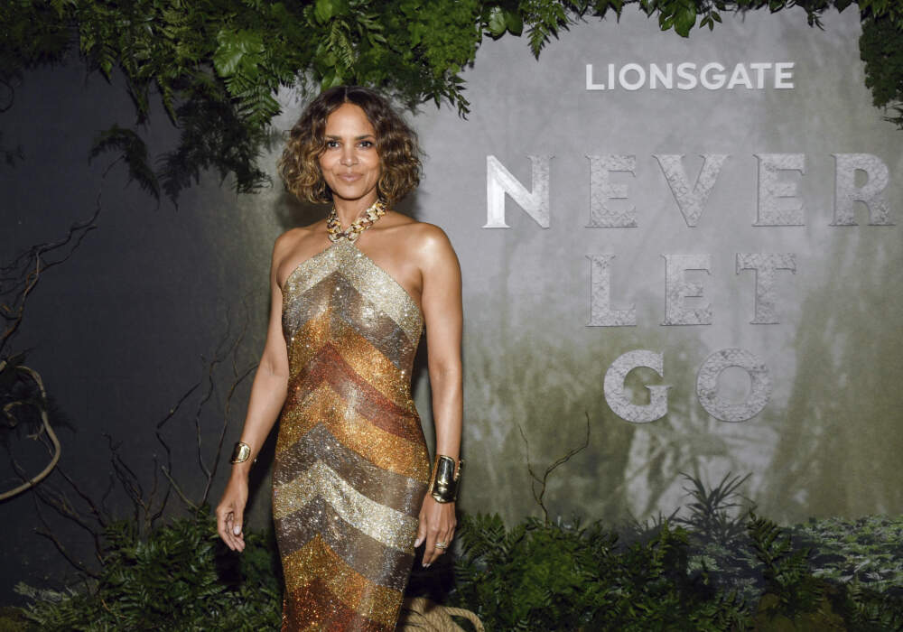 caption: Halle Berry attends the "Never Let Go" world premiere at Regal Times Square on Monday, Sept. 16, 2024, in New York. (Evan Agostini/Invision/AP)