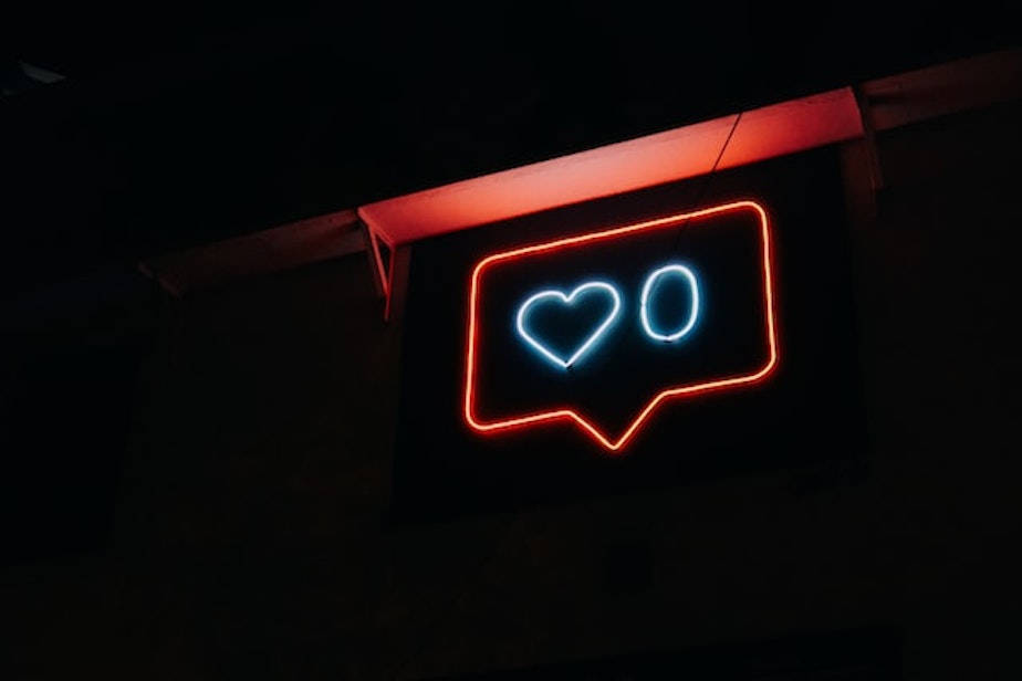 neon sign social media heart generic