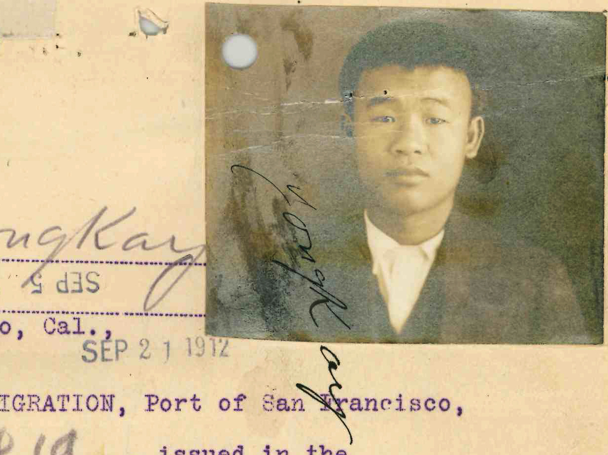caption: An image of Ow Luen from his file, originally held at the USCIS, now available at the National Archives.