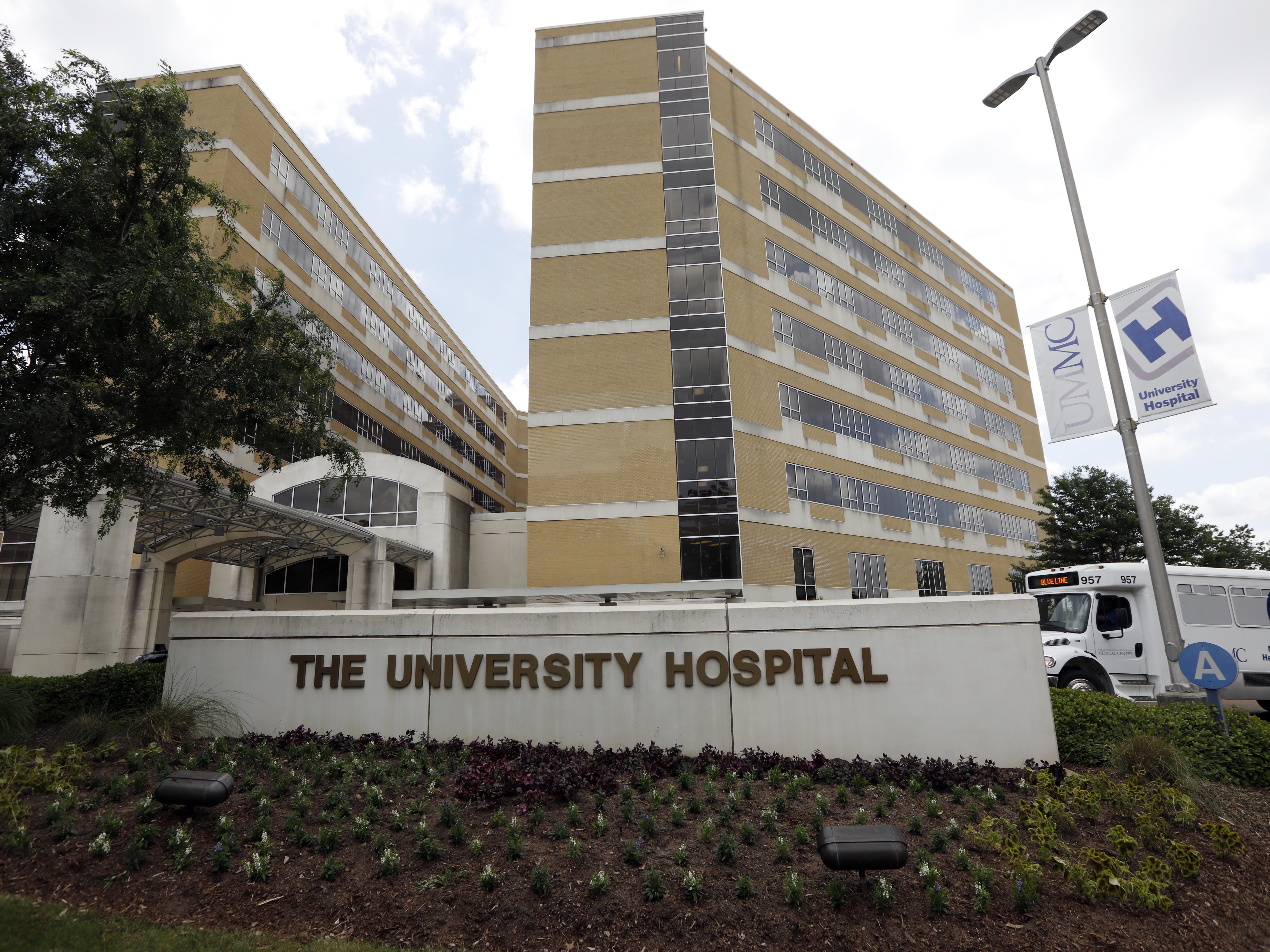 caption: The University of Mississippi Medical Center stands in Jackson, Miss., in 2018.