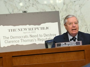 caption: Sen. Lindsey Graham, R-S.C., was among the Republican on the Senate Judiciary Committee who viewed Tuesday's hearing on Supreme Court ethics as an attack on the new conservative Supreme Court supermajority, an attack by Democrats, aided and abetted by the media.
