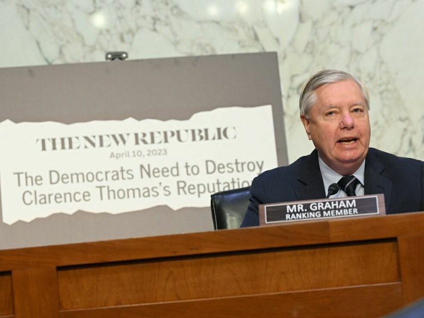 caption: Sen. Lindsey Graham, R-S.C., was among the Republican on the Senate Judiciary Committee who viewed Tuesday's hearing on Supreme Court ethics as an attack on the new conservative Supreme Court supermajority, an attack by Democrats, aided and abetted by the media.