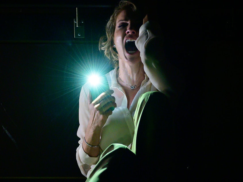 caption: Tricia Helfer in "Lydia Layne's Better Half," an episode of the Shudder original series <em>Creepshow</em>.