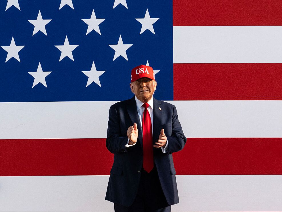 caption: President Trump is pictured at the Salute to America Celebration at the Iowa State Fairgrounds in Des Moines on July 3.