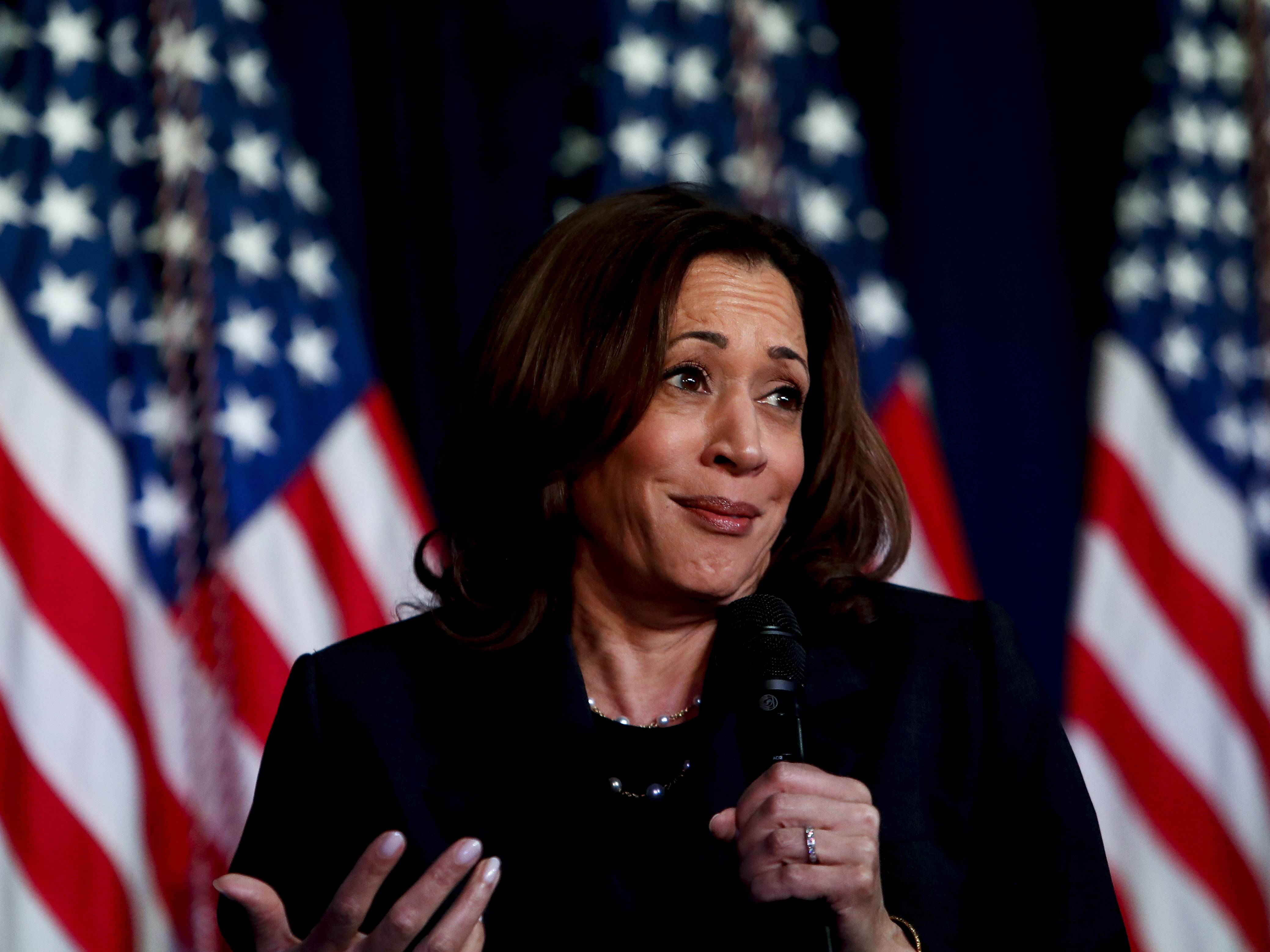 caption: Trump supported Harris' reelection bid when she was serving as attorney general of California, one of many political donations he gave to Democrats over the years.