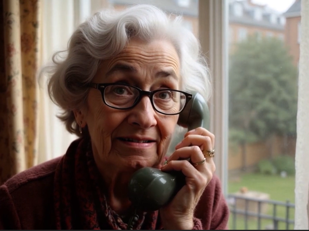 caption: A screenshot of the AI-generated "Daisy" — a new program launched by British phone company O2 to combat phone scams.