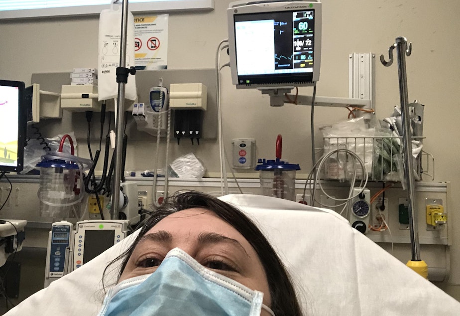 caption: Anna King went to the KADLEC Emergency Room twice during her battle with COVID-19. Once she was having trouble breathing, another time the virus attacked her inner ear, giving her vertigo.