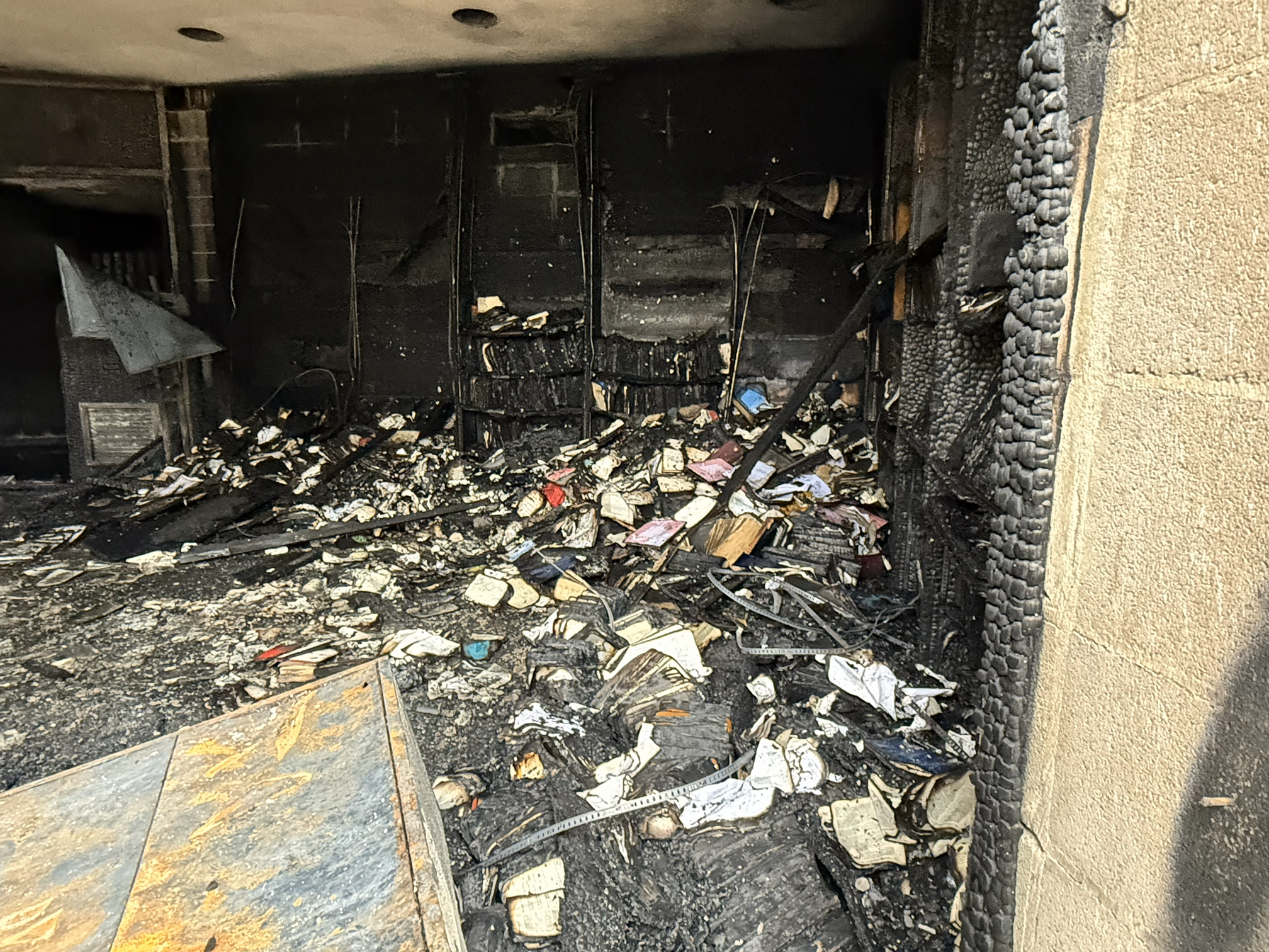 caption: A fire damaged the Beth Israel Congregation in Jackson, Miss. The fire department said arson was the cause.
