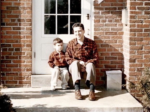 caption: Future NPR critic Bob Mondello and his father Tony Mondello.