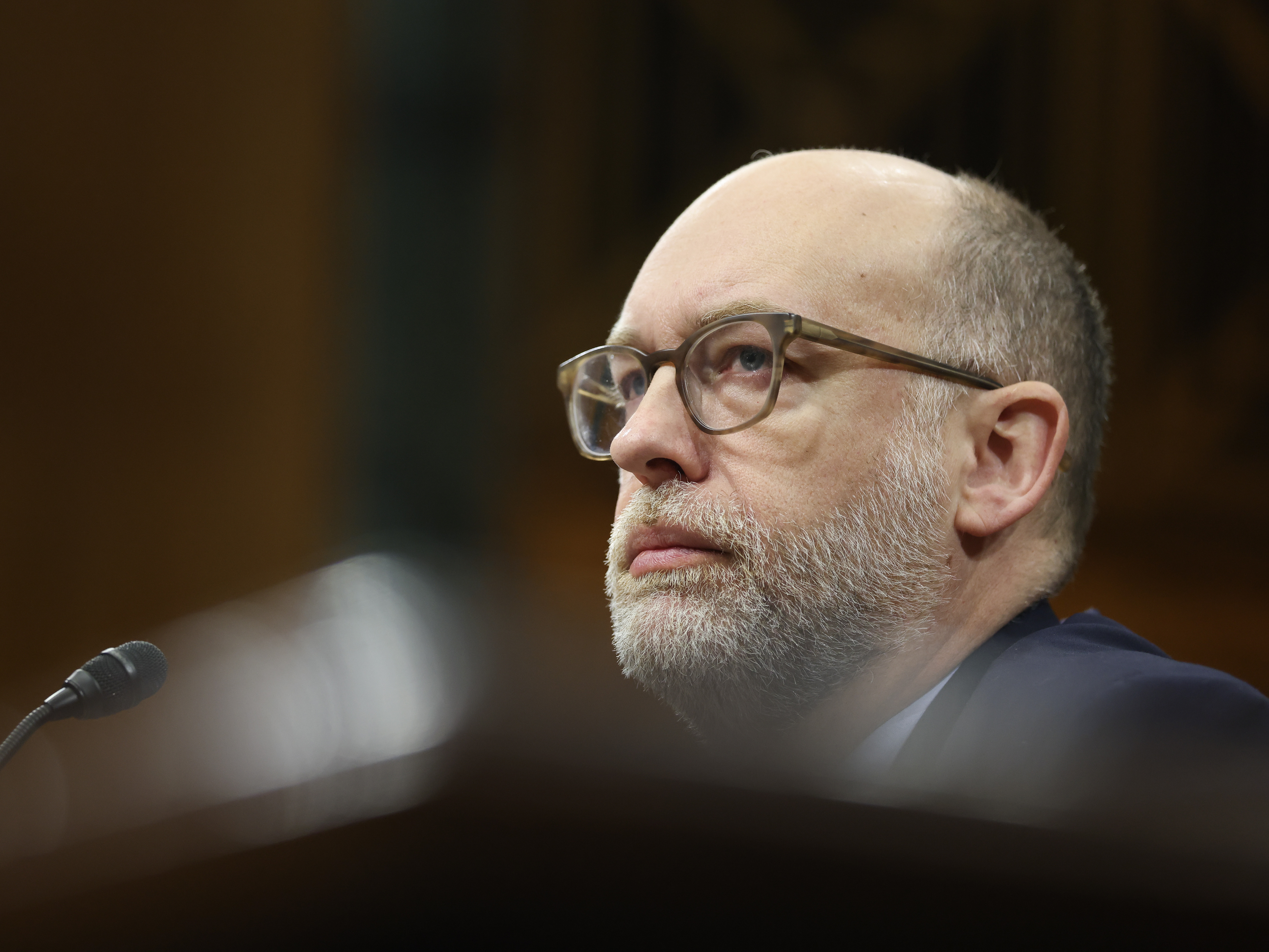 caption: Russell Vought, seen on Jan. 22, is now in charge at the country's consumer finance watchdog. Vought is one of the architects of Project 2025, and was recently confirmed as director of the Office of Management and Budget.