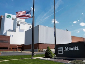 caption: Abbott's Sturgis, Mich., plant has reopened following its closure in June due to flooding.