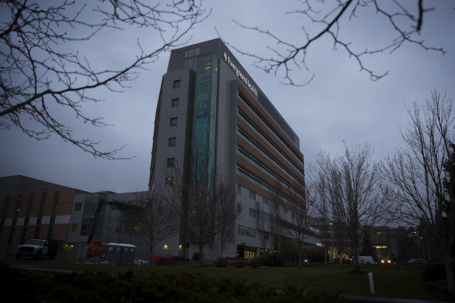 caption: The EvergreenHealth Medical Center is shown on Monday, March 2, 2020, in Kirkland.