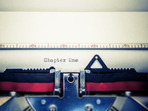 Chapter one typed on paper on typewriter.