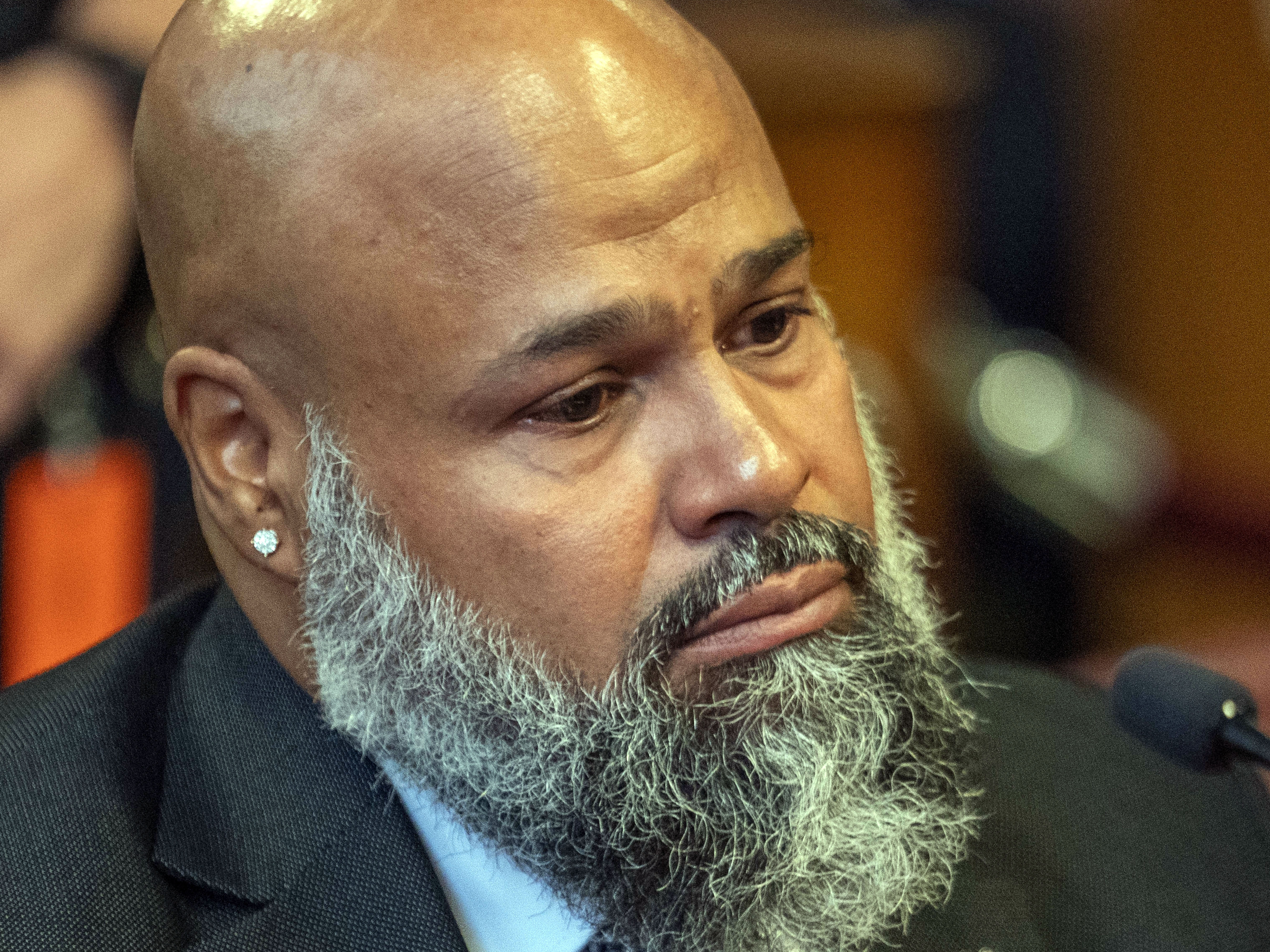 caption: Steven Lopez listens during a court hearing, July 25, 2022, in New York. Lopez, a co-defendant of the so-called Central Park Five, whose convictions in a notorious 1989 rape of a jogger were thrown out more than a decade later, had his conviction on a related charge overturned Monday.