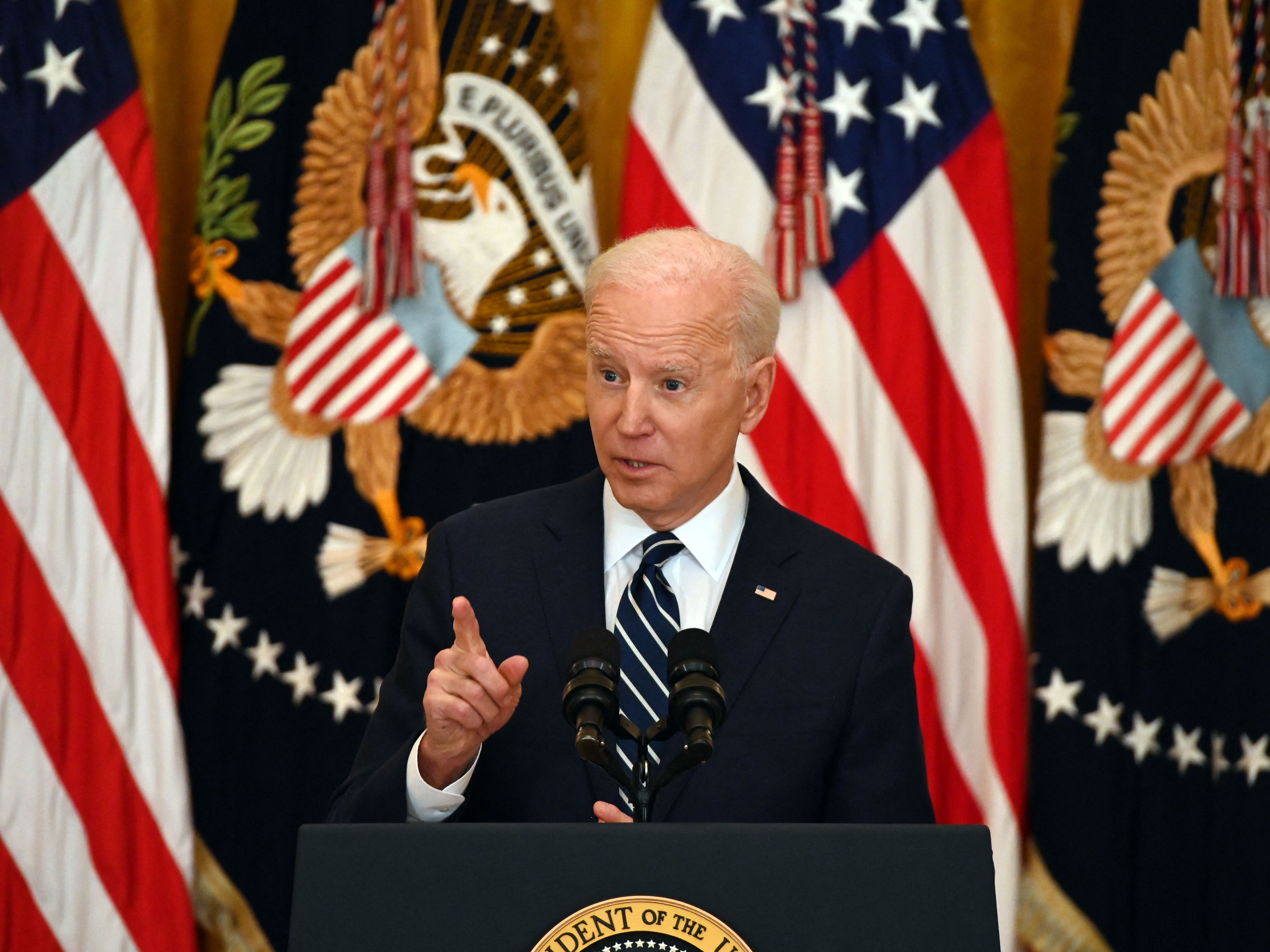 caption: President Biden tells reporters Thursday during his first press briefing that he expects to run for reelection but that he is a "respecter of fate" and will not say anything for certain.
