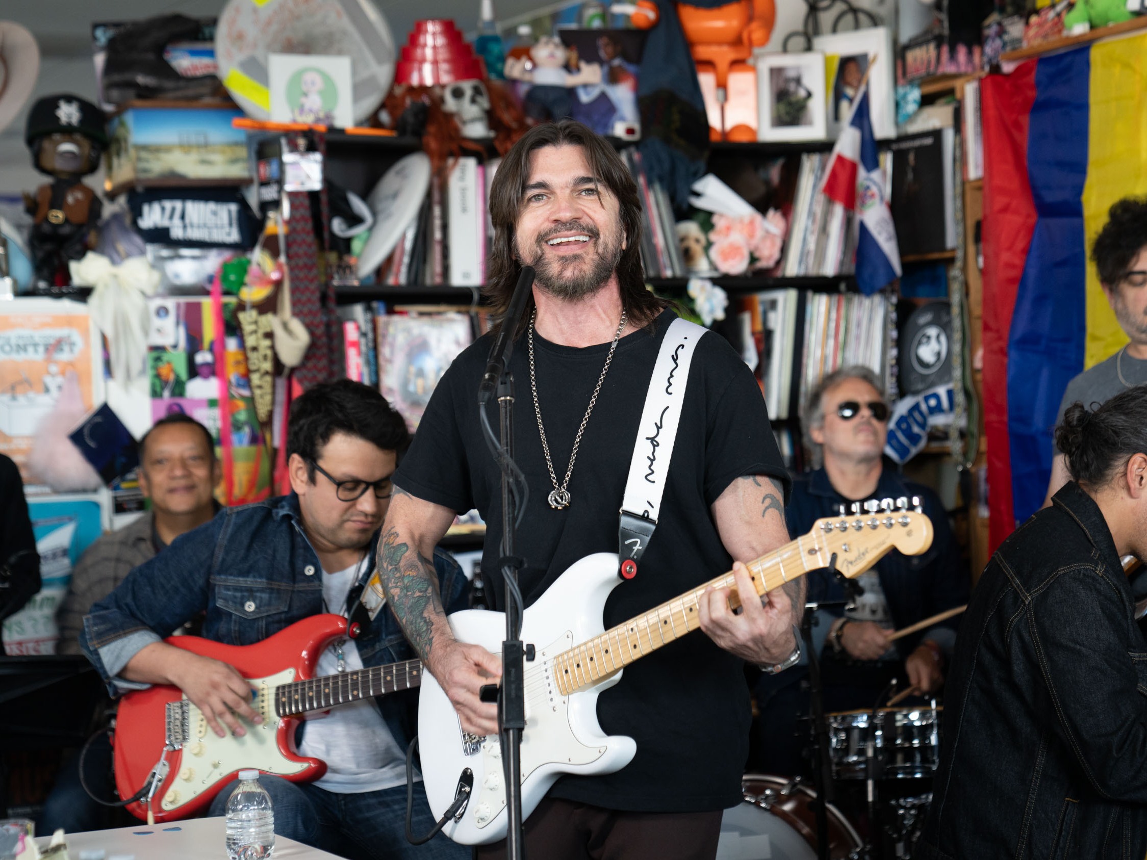 caption:  Juanes performs a Tiny Desk Concert.