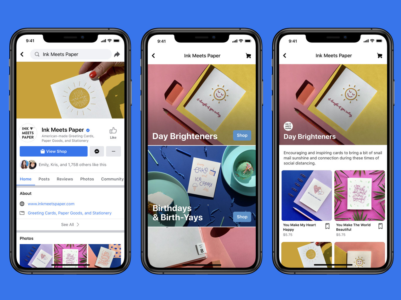 caption: Facebook hopes to make commerce a bigger part of its business by letting businesses set up storefronts in its apps.