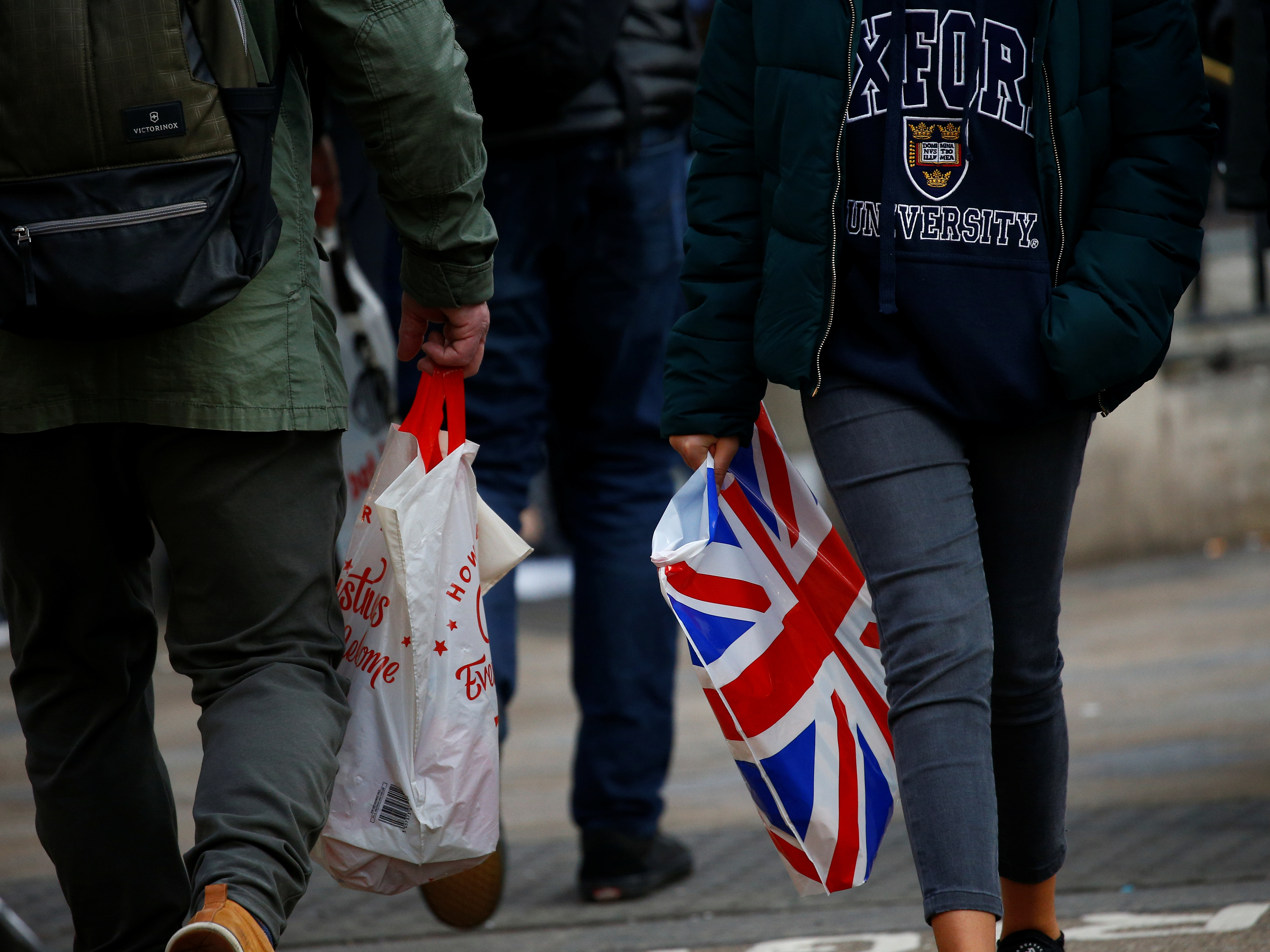 caption: Major retailers report sharp drops in sales of single-use plastic bags, after a fee was instituted in 2015.