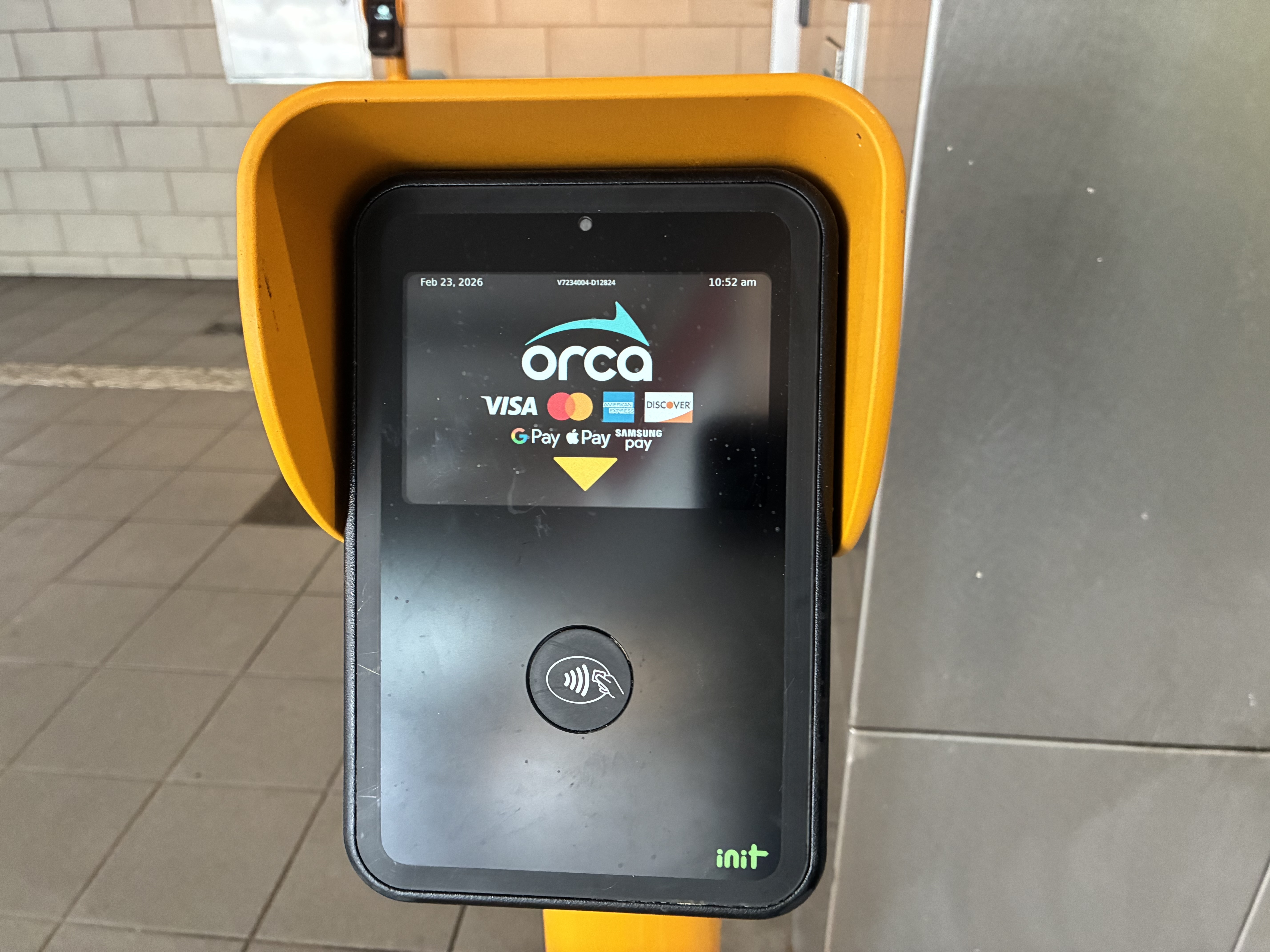 caption: An ORCA Card reader at Seattle's Capitol Hill station. 