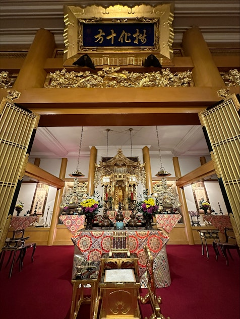 caption: The Seattle Betsuin Buddhist Temple's main altar before the New Year's Eve fire. Due to smoke damage, the altar will be sent back to Japan to be professionally refurbished and restored.